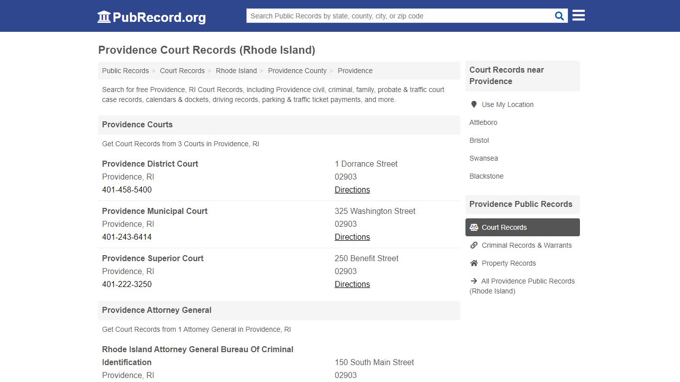 Free Providence Court Records (Rhode Island Court Records) - PubRecord.org