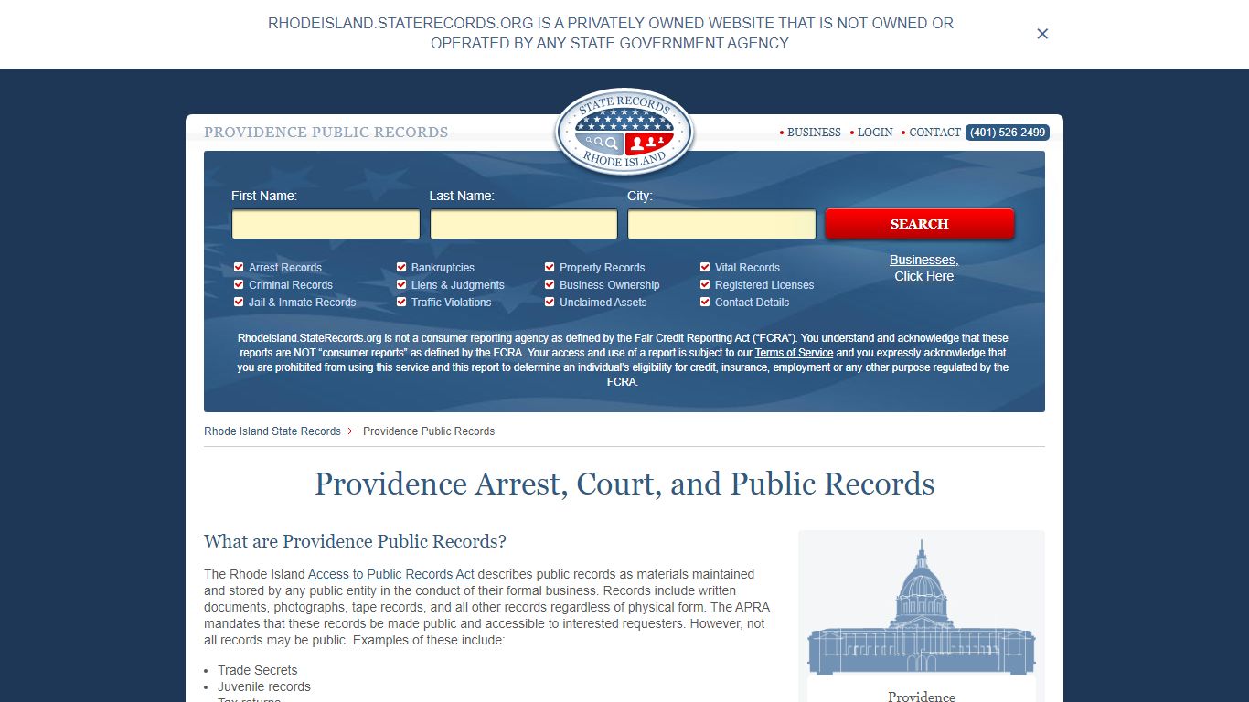 Providence Arrest, Court, and Public Records